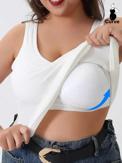 Plus Size Sculpt Tank with Built-In Bra