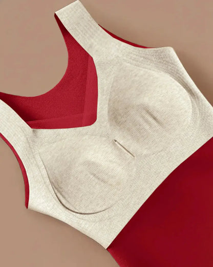 Sheer Mesh V-Neck Tank with Built-In Bra