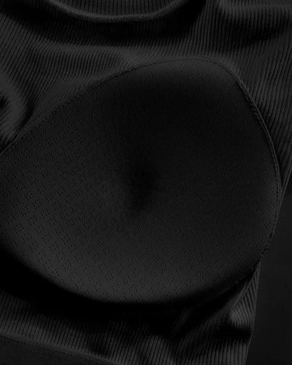 Ribbed Short-Sleeve Sculpt Top with Built-In Bra