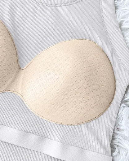 Ribbed Sculpt Tank with Built-In Bra
