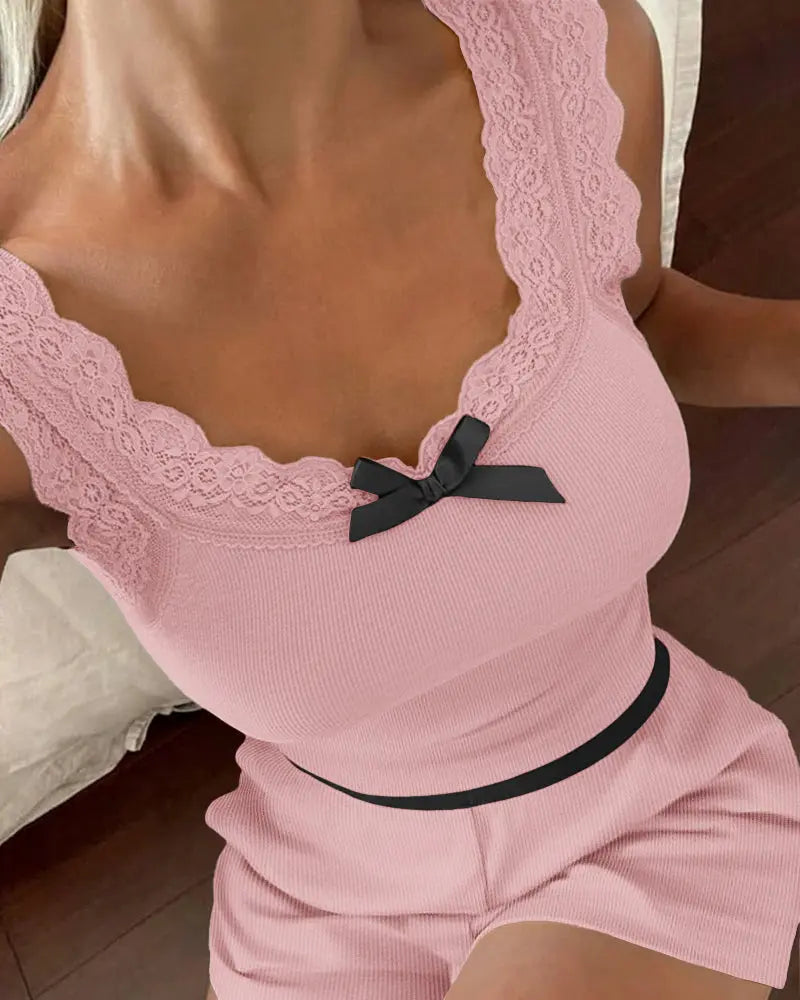 Pajama Set with Built-In Bra