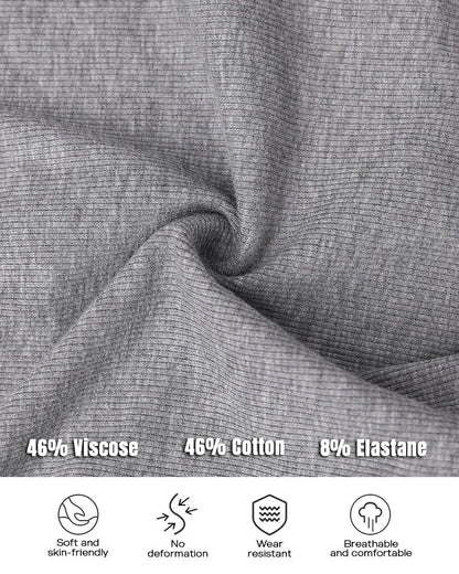 Notch Neck Ribbed Long-Sleeve with Built-In Bra