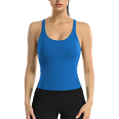 Racerback Workout Tank with Built-In Bra
