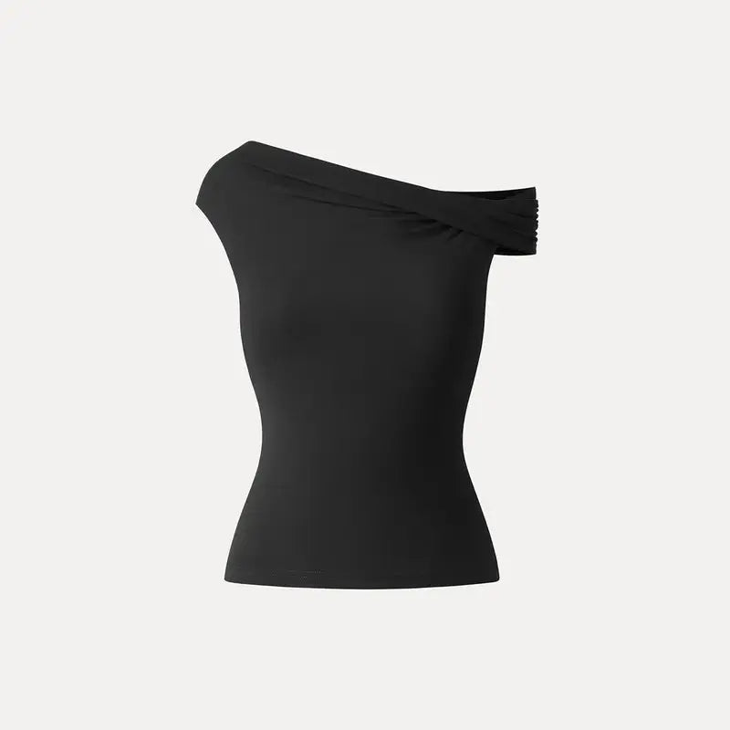 Asymmetrical Brami Top with Built-In Bra