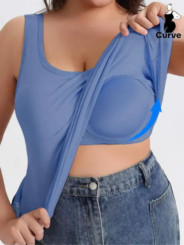 Plus Size Sculpt Tank with Built-In Bra