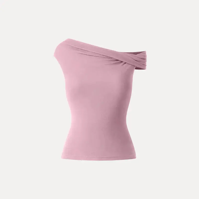 Asymmetrical Brami Top with Built-In Bra