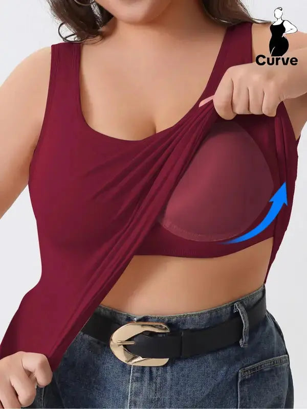 Plus Size Sculpt Tank with Built-In Bra