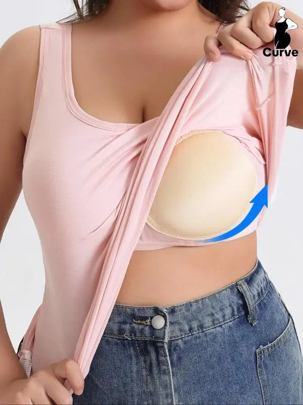 Plus Size Sculpt Tank with Built-In Bra